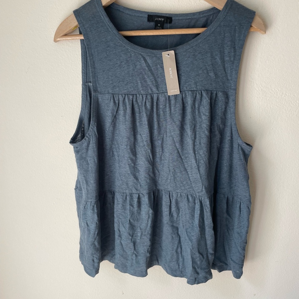 J Crew Tiered Linen Swing top. Size Large